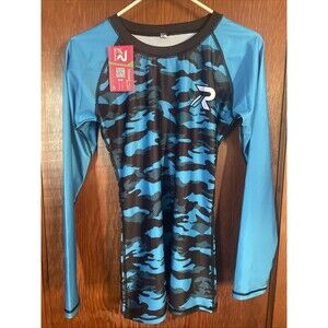 Roar Swimshirt Boys 2xl Swim Rash Guard Blue Camo Long Sleeve
